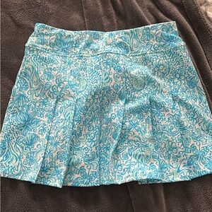 Lilly Pulitzer Turquoise Patterned Skater Skirt